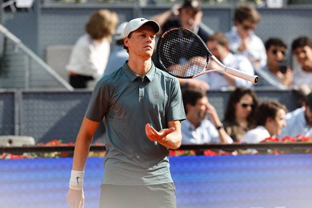 Jannik Sinner (ITA), APRIL 24, 2026 - Tennis : Jannik Sinner during singles Round of 64 match against Benjamin Bonzi on the ATP, Tennis Herren tour Masters 1000 tournaments Mutua Madrid Open tennis tournament at the Caja Magica in Madrid, Spain. Noxthirdxpartyxsales  aflo_328146674