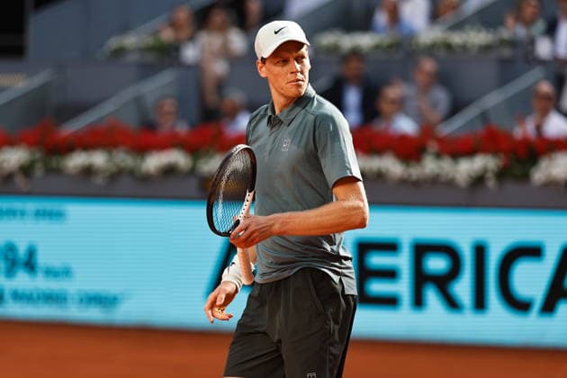 Jannik Sinner (ITA), APRIL 24, 2026 - Tennis : Jannik Sinner during singles Round of 64 match against Benjamin Bonzi on the ATP, Tennis Herren tour Masters 1000 tournaments Mutua Madrid Open tennis tournament at the Caja Magica in Madrid, Spain. Noxthirdxpartyxsales  aflo_328147378