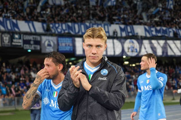 April 24, 2026, Napoli, Campania, ITALIA: Rasmus Hojlund of SSC Napoli During the football match on April 24, 2026, valid for the Italian Serie A - 2025 26 championship in Naples at the Diego Armando Maradona Stadium between SSC Napoli and US Cremonese.Pictured: Napoli ITALIA - ZUMAs236 20260424_aap_s236_083 Copyright: xFabioxSassox