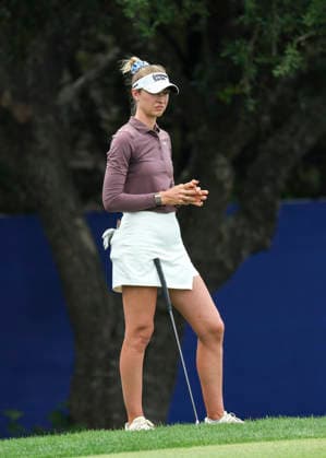 HOUSTON, TX - APRIL 24: Nelly Korda (USA) is on 9 green during the second round of The Chevron Championship on April 24, 2026 at Memorial Park Golf Course in Houston, Texas. (Photo by Leslie Plaza Johnson Icon Sportswire) GOLF: APR 24 LPGA, Golf Damen The Chevron Championship EDITORIAL USE ONLY Icon2604240012