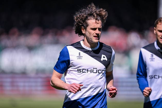 25 04 2026, Soccer, 2 Bundesliga, 31 Matchday Season 2025 2026, Preußen Münster DSC Arminia Bielefeld, Mael Corboz DSC Arminia Bielefeld xRHR PHOTO TKx Copyright: RHR-FOTOx RHR-FOTO TK