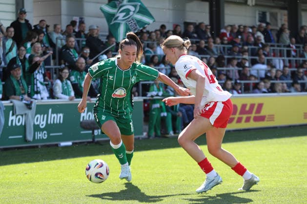 Google Pixel Frauen Bundesliga, RB Leipzig SV Werder Bremen 25 04 2026 Maja Sternad 11, Werder Bremen Fußball, Google Pixel Frauen Bundesliga, Saison 2025 2026, 23 Spieltag RB Leipzig vs SV Werder Bremen am 25 04 2026, Trainingszentrum Cottaweg, Leipzig DFB REGULATIONS PROHIBIT ANY USE OF PHOTOGRAPHS AS IMAGE SEQUENCES AND OR QUASI VIDEO Copyright: xBEAUTIFULxSPORTS JanxKaeferx