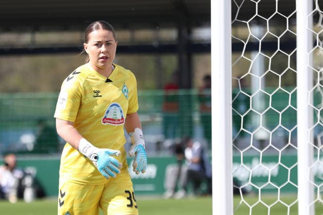 Google Pixel Women Bundesliga, RB Leipzig SV Werder Bremen 25 04 2026 Goalkeeper Mariella El Sherif 39, Werder Bremen Soccer, Google Pixel Women Bundesliga, Season 2025 2026, 23 Matchday RB Leipzig vs SV Werder Bremen on 25 04 2026, Training Center Cottaweg, Leipzig DFB REGULATIONS PROHIBIT ANY USE OF PHOTOGRAPHS AS IMAGE SEQUENCES AND OR QUASI VIDEO Copyright: xBEAUTIFULxSPORTS JanxKaeferx
