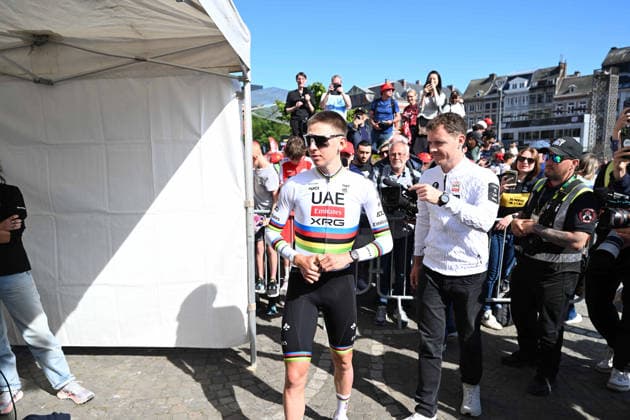 25-04-2026 Presentazione Squadre Liege - Bastogne - Liege; 2026, Uae Emirates - Xrg; Pogacar, Tadej; Maguire, Luke; Liegi; 