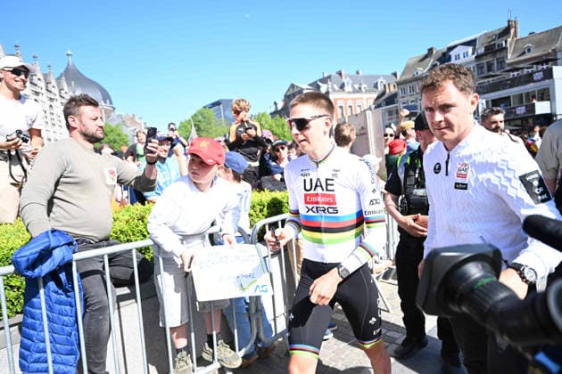 25-04-2026 Presentazione Squadre Liege - Bastogne - Liege; 2026, Uae Emirates - Xrg; Pogacar, Tadej; Maguire, Luke; Liegi; 