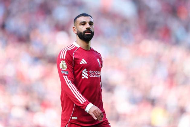 Liverpool, England, 25th April 2026. Mohamed Salah of Liverpool looks on during the Liverpool vs Crystal Palace Premier League match at Anfield, Liverpool. Picture credit should read: Jessica Hornby Sportimage EDITORIAL USE ONLY. No use with unauthorised audio, video, data, fixture lists, club league logos or live services. Online in-match use limited to 120 images, no video emulation. No use in betting, games or single club league player publications. SPI_043_JH_LIVERPOOL_CRYSTAL_PALACE SPI-4733-0043