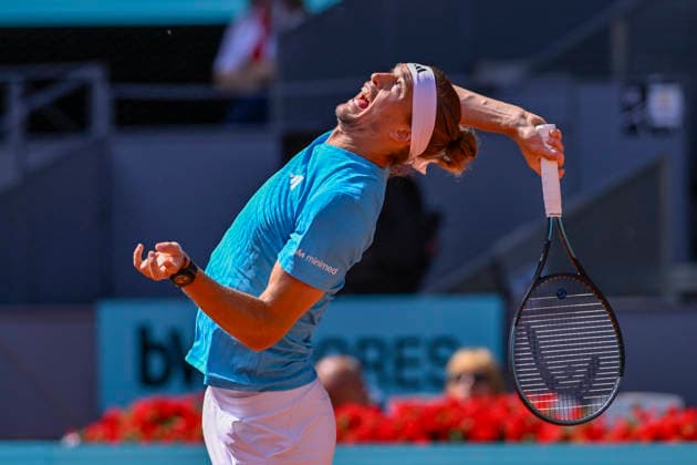 April 25, 2026, Madrid, Madrid, Spain: ALEXANDER ZVEREV of germany - ADIDAS during the Mutua Madrid Open 2026, ATP, Tennis Herren Masters 1000 and WTA, Tennis Damen 1000 tennis tournament, celebrated at Caja Magica on April 24, 2026 in Madrid, Spain. Mutua Madrid Open 2026 - Day 6 (04.25.26)  - ZUMAc312 20260425_zsp_c312_247 Copyright: xOscarxManuelxSanchezx