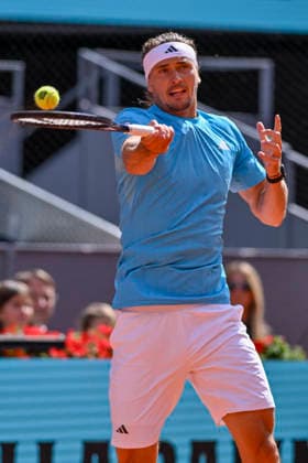 April 25, 2026, Madrid, Madrid, Spain: ALEXANDER ZVEREV of germany - ADIDAS during the Mutua Madrid Open 2026, ATP, Tennis Herren Masters 1000 and WTA, Tennis Damen 1000 tennis tournament, celebrated at Caja Magica on April 24, 2026 in Madrid, Spain. Mutua Madrid Open 2026 - Day 6 (04.25.26)  - ZUMAc312 20260425_zsp_c312_241 Copyright: xOscarxManuelxSanchezx