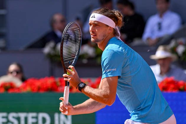 April 25, 2026, Madrid, Madrid, Spain: ALEXANDER ZVEREV of germany - ADIDAS during the Mutua Madrid Open 2026, ATP, Tennis Herren Masters 1000 and WTA, Tennis Damen 1000 tennis tournament, celebrated at Caja Magica on April 24, 2026 in Madrid, Spain. Mutua Madrid Open 2026 - Day 6 (04.25.26)  - ZUMAc312 20260425_zsp_c312_233 Copyright: xOscarxManuelxSanchezx