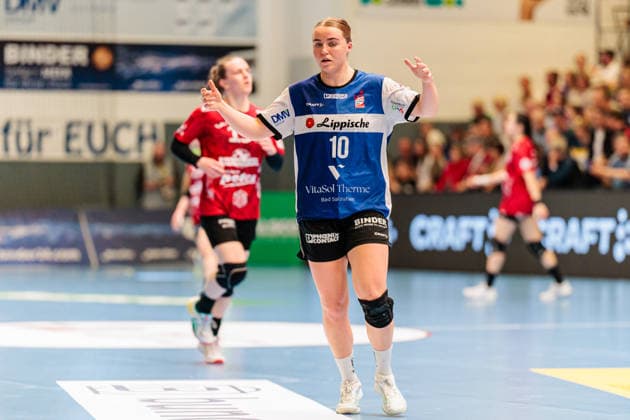 Maxi Muehlner HSG Blomberg Lippe, 10 GER, HSG Blomberg Lippe vs Thueringer HC, Handball, 1 Bundesliga Women, Play Offs, Semifinal, Match 1, 25 04 2026 GER, HSG Blomberg Lippe vs Thueringer HC, Handball, 1 Bundesliga Women, Play Offs, Semifinal, Match 1, 25 04 2026 Blomberg Copyright: xEibner-Pressefoto JanxRollingerx EP_JSK