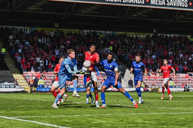 Rochdale Town play York City in the finale game of the National League at the Crown Oil Arena Featuring: Oliver Whatmuff, Malachi Fagan-Walcott Where: Rochdale, United Kingdom When: 25 Apr 2026 Credit: Graham Finney Cover Images EDITORIAL USE ONLY. NOT FOR USE BY NEWSPAPERS BASED IN THE UK. Copyright: xx coverimg55644497