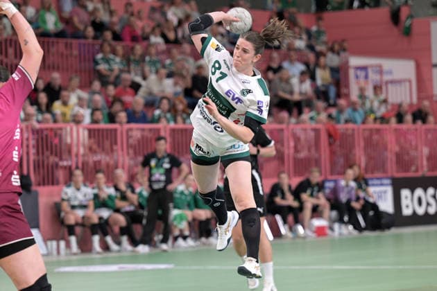 Lea Neubrander FrischAuf Goeppingen, 81 at the throw goal TusSies Metzingen vs FrischAuf Goeppingen , Handball, Alsco HBF, 2 Play Off League Matchday, Season 2025 2026, 25 04 2026 TusSies Metzingen vs FrischAuf Goeppingen , Handball, Alsco HBF, 2 Play Off League Matchday, Season 2025 2026, 25 04 2026 Tuebingen Copyright: xEibner-Pressefoto TobiasxBaurx EP_TBR