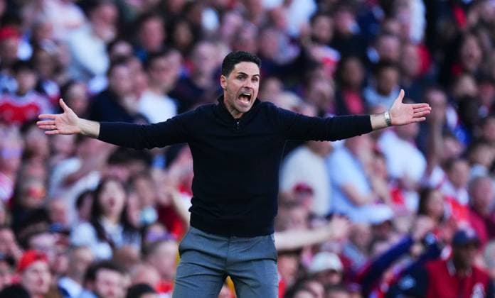 Arsenal Manager Mikel Arteta Arsenal v Newcastle United, Premier League, Football, Emirates Stadium, London, UK - 25 Apr 2026London Emirates Stadium United Kingdom EDITORIAL USE ONLY No use with unauthorised audio, video, data, fixture lists, club league logos or live services. Online in-match use limited to 120 images, no video emulation. No use in betting, games or single club league player publications. Copyright: xJavierxGarcia Shutterstockx 16838834aa