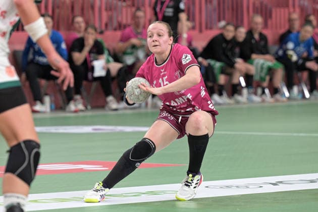 Katharina Goldammer TusSies Metzingen, 15 am with ball TusSies Metzingen vs FrischAuf Goeppingen , Handball, Alsco HBF, 2 Play Off League Matchday, Season 2025 2026, 25 04 2026 TusSies Metzingen vs FrischAuf Goeppingen , Handball, Alsco HBF, 2 Play Off League Matchday, Season 2025 2026, 25 04 2026 Tuebingen Copyright: xEibner-Pressefoto TobiasxBaurx EP_TBR