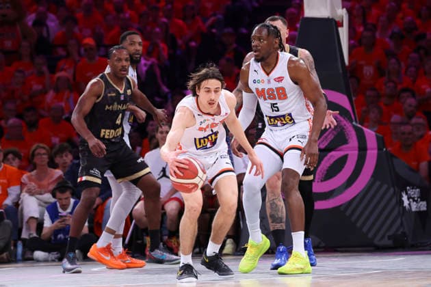 BASKETBALL : Le Mans Vs Monaco - Finale coupe de France masculine - 25 04 2026 Bastien Grasshoff (Le Mans) - Wilfried Yeguete (Le Mans) ParisFrance  Copyright: xMichaelxBaucherx