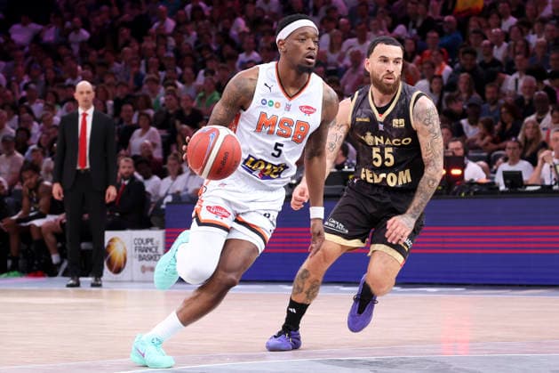 BASKETBALL : Le Mans Vs Monaco - Finale coupe de France masculine - 25 04 2026 Shannon Bogues (Le Mans) Vs Mike James (Monaco) ParisFrance  Copyright: xMichaelxBaucherx