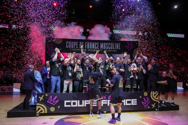 BASKETBALL : Le Mans Vs Monaco - Finale coupe de France masculine - 25 04 2026 Joie Monaco ParisFrance  Copyright: xMichaelxBaucherx