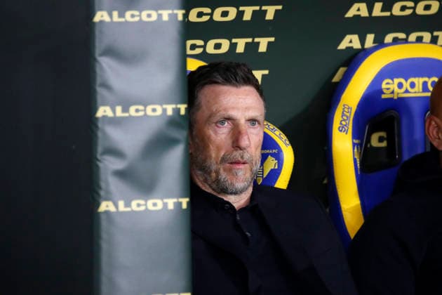 , Lecce™s head coach Eusebio Di Francesco during the Serie A soccer match between Hellas Verona and Lecce at the Bentegodi Stadium in Verona, north west Italy - Saturday , April 25 , 2026. - Soccer .  Copyright: xPaolaxGarbuio Lapressex