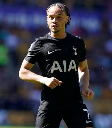 Wolverhampton, England, 25th April 2026. Xavi Simons of Tottenham during the Wolverhampton Wanderers vs Tottenham Hotspur Premier League match at Molineux, Wolverhampton. Picture credit should read: Andrew Yates Sportimage EDITORIAL USE ONLY. No use with unauthorised audio, video, data, fixture lists, club league logos or live services. Online in-match use limited to 120 images, no video emulation. No use in betting, games or single club league player publications. SPI_067_AY_WOLVES_SPURS SPI-4731-0067