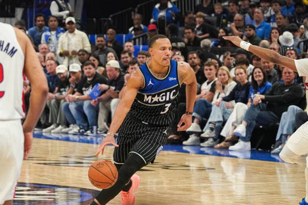 Detroit Pistons at Orlando Magic, Orlando, Florida, USA Orlando, Florida, USA, April 25, 2026, Orlando Magic guard Desmond Bane 3 rushing upcourt at the Kia Center. Copyright: xMartyxJean-Louisx