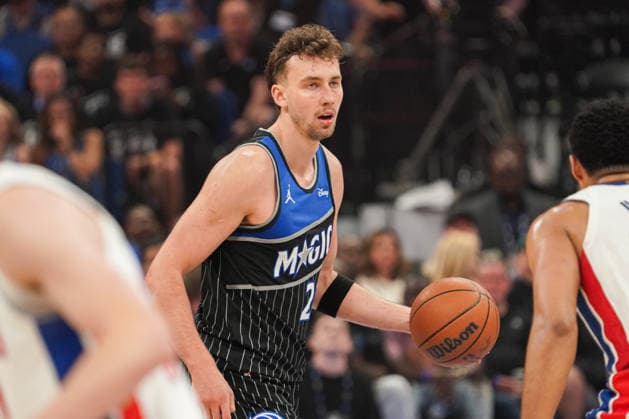 Detroit Pistons at Orlando Magic, Orlando, Florida, USA Orlando, Florida, USA, April 25, 2026, Orlando Magic player Franz Wagner 22 moving upcourt at the Kia Center. Copyright: xMartyxJean-Louisx