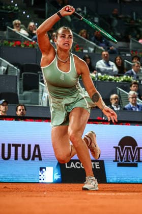 Mutua Madrid Open 2026 - Day 6 Aryna Sabalenka of Belarus competes against Jaqueline Cristian of Romania during their Women s Singles match on Day Six of the Mutua Madrid Open at La Caja Magica on April 25, 2026, in Madrid, Spain. Madrid Spain  Copyright: xMiguelxReisx originalFilename:reis-notitle260425_npgKO.jpg