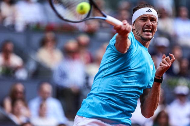 Mutua Madrid Open 2026 - Day 6 Alexander Zverev of Germany competes against Mariano Navone of Argentina during their Men s Singles match on Day Six of the Mutua Madrid Open at La Caja Magica on April 25, 2026, in Madrid, Spain. Madrid Spain  Copyright: xMiguelxReisx originalFilename:reis-notitle260425_np4ru.jpg