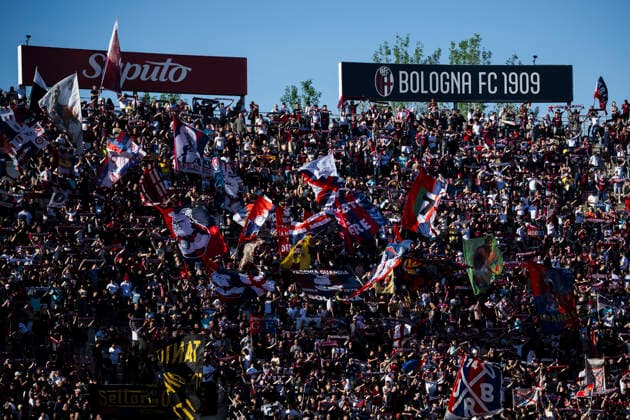 Bologna FC v AS Roma - Serie A Fans of Bologna FC in sector Curva Giacomo Bulgarelli (also known as Curva Andrea Costa ) show their support prior to the Serie A football match between Bologna FC and AS Roma. Bologna Italy Copyright: xNicolòxCampox