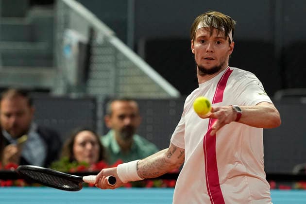 Alexander Bublik, Kazakhstan, during Madrid Open Tennis 2025 match. April 25, 2026. (202604251073)