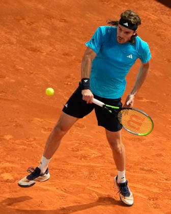 Stefanos Tsitsipas, Greece, during Madrid Open Tennis 2025 match. April 25, 2026. (202604251154)