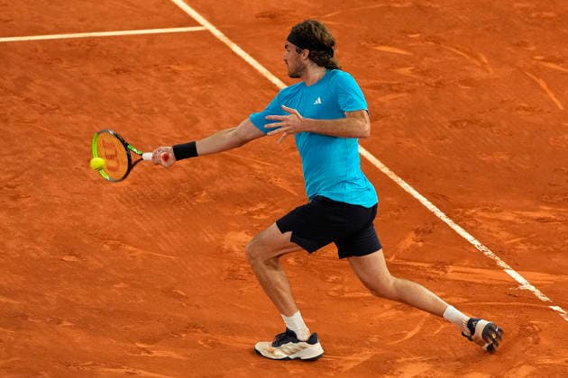 Stefanos Tsitsipas, Greece, during Madrid Open Tennis 2025 match. April 25, 2026. (202604251157)