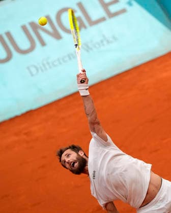 Corentin Moutet, France, during Madrid Open Tennis 2025 match. April 25, 2026. (20260425702)