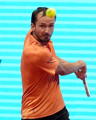 Daniil Medvedev, Russia, during Madrid Open Tennis 2025 match. April 25, 2026. (20260425780)