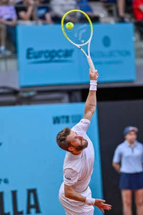 April 25, 2026, Madrid, Madrid, Spain: CORENTIN MOUTET of France †CELIO during the Mutua Madrid Open 2026, ATP, Tennis Herren Masters 1000 and WTA, Tennis Damen 1000 tennis tournament, celebrated at Caja Magica on April 24, 2026 in Madrid, Spain. Mutua Madrid Open 2026 - Day 6 (04.25.26) - ZUMAc312 20260425_zsp_c312_437 Copyright: xOscarxManuelxSanchezx