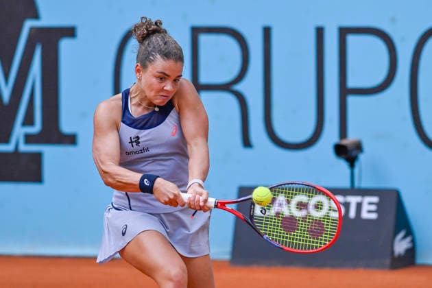 April 25, 2026, Madrid, Madrid, Spain: JASMINE PAOLINI Italy Ã¢â‚¬ ASICS during the Mutua Madrid Open 2026, ATP, Tennis Herren Masters 1000 and WTA, Tennis Damen 1000 tennis tournament, celebrated at Caja Magica on April 24, 2026 in Madrid, Spain. Madrid Spain - ZUMAc312 20260425_zsp_c312_330 Copyright: xOscarxManuelxSanchezx