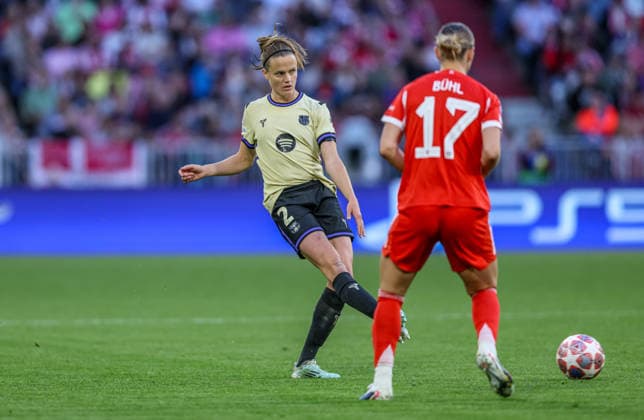 GER, Munich, Bayern Munich vs FC Barcelona, WomenÂs Champions League, Football, UEFA, Season 2025 2026, Allianz Arena, Semi-final, First leg in picture Irene Paredes FC Barcelona 2 DFB DFL REGULATIONS PROHIBIT ANY USE OF PHOTOGRAPHS AS IMAGE SEQUENCES AND OR QUASI VIDEO, 25 04 2026 Copyright: HMBxMedia HendrikxHamelau