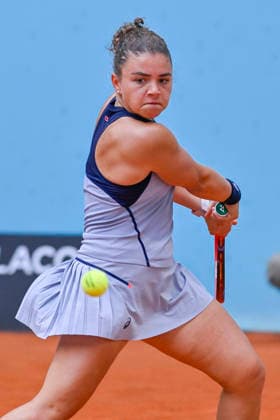 April 25, 2026, Madrid, Madrid, Spain: JASMINE PAOLINI Italy Ã¢â‚¬ ASICS during the Mutua Madrid Open 2026, ATP, Tennis Herren Masters 1000 and WTA, Tennis Damen 1000 tennis tournament, celebrated at Caja Magica on April 24, 2026 in Madrid, Spain. Madrid Spain - ZUMAc312 20260425_zsp_c312_323 Copyright: xOscarxManuelxSanchezx