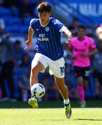 Rubin Colwill of Cardiff City. Cardiff City v Northampton Town, EFL Sky Bet League One, Football, Cardiff City Stadium, Cardiff, UK - 25 Apr 2026Cardiff Cardiff City Stadium United Kingdom EDITORIAL USE ONLY No use with unauthorised audio, video, data, fixture lists, club league logos or live services. Online in-match use limited to 120 images, no video emulation. No use in betting, games or single club league player publications. Copyright: xJamesxMarsh Shutterstockx 16838783cz