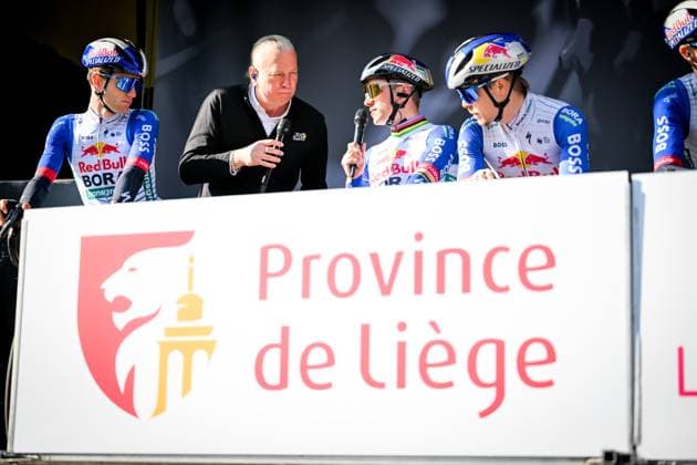 Belgian Remco Evenepoel of Red Bull-BORA-hansgrohe pictured at the start of the men elite race of the Liege-Bastogne-Liege UCI World Tour one day cycling race, 259,5km from Liege, over Bastogne to Liege, Sunday 26 April 2026. MAARTENxSTRAETEMANS  x172057679x