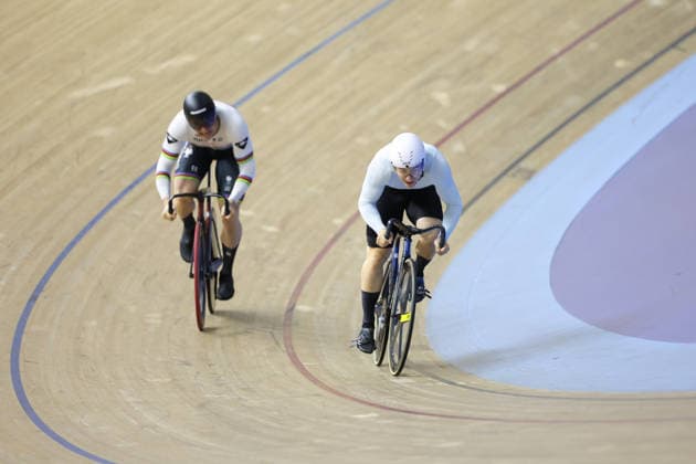 UCI Track World Cup: Nilai Picture by Alex Whitehead SWpix.com - 26 04 2026 - Cycling - UCI Track World Cup: Nilai - Velodrom Nasional Malaysia, Nilai, Malaysia - Men s Sprint - Semifinals - Harrie Lavreysen (Netherlands), Nikita Kiriltsev (AIN) Copyright: x xSWpix.comx(t axPhotographyxHubxLtd)xAlexxWhitehead SWpix.comx SWP-3030-13281