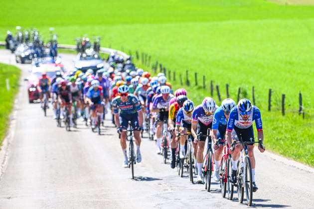 Liege Bastogne Liege 2026 Cycling Race LIEGE, BELGIUM - APRIL 26 : Denz Nico (GER) of Red Bull BORA Hansgrohe leading the escape pack during the 112th edition of Liege Bastogne Liege an UCI World Tour 1.UWT one day cycling road race for Men Elite of 260 km with start in Liege and finish in Liege on April 26, 2026 in Liege, Belgium, 26 04 2026 ( Motordriver Guy De Vuyst - Liege Belgium  Copyright: xVincentxKalutx