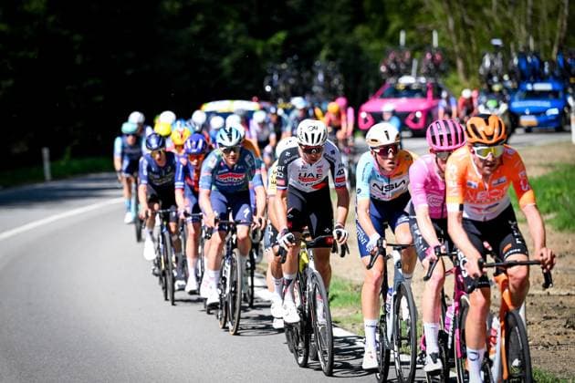 Slovenian Domen Novak of UAE Team Emirates-XRG pictured in action during the men elite race of the Liege-Bastogne-Liege UCI World Tour one day cycling race, 259,5km from Liege, over Bastogne to Liege, Sunday 26 April 2026. MAARTENxSTRAETEMANS  x172072384x