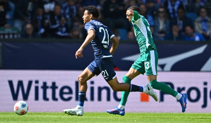26 04 2026 Soccer Season 2025 2026 2 Soccer Bundesliga 31 Matchday VfL Bochum SpVgg Greuther Fürth SGF Kleeblatt Sportfoto Zink xwoxzix DFL regulations prohibit any use of photographs as image sequences and or quasi video only for editorial use Francis Onyeka 21, VfL Bochum Maximilian Solomon Dietz 33, SpVgg Greuther Fürth