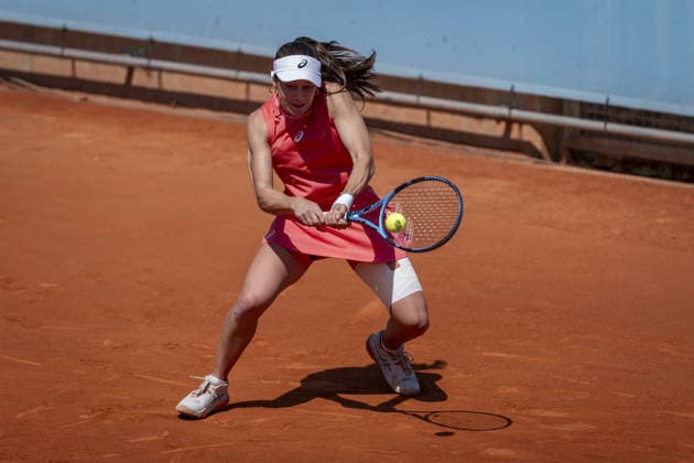 Mutua Madrid Open tennis tournament MADRID, SPAIN - APRIL 26: Turkish tennis player Zeynep Sonmez in action against Argentine s Solana Sierra (not seen) during the WTA, Tennis Damen women s singles third-round match of the Mutua Madrid Open at Caja Magica in Madrid, Spain, on April 26, 2026. Alberto Gardin Anadolu Madrid Spain. Editorial use only. Please get in touch for any other usage.  Copyright: x2026xAnadoluxAlbertoxGardinx