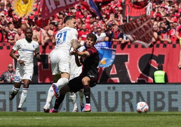 26 04 2026 Soccer Season 2025 2026 2 Soccer Bundesliga 31 Matchday 1 FC Nuremberg FCN Club 1 FC Magdeburg FCM Sportfoto Zink DaMa xdaxmax DFL regulations prohibit any use of photographs as image sequences and or quasi video only for editorial use Falko Michel 21, 1 FC Magdeburg FCM Javier Fernandez 20, 1 FC Nuremberg FCN