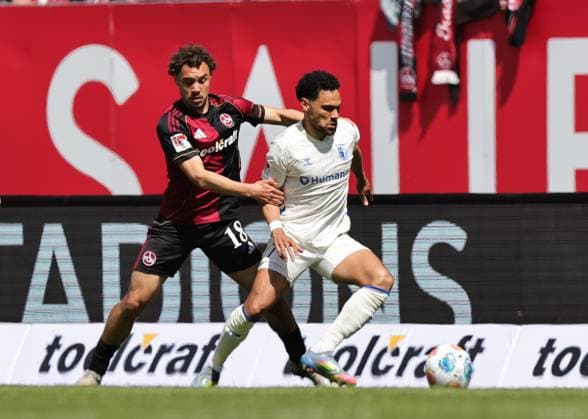 26 04 2026 Soccer Season 2025 2026 2 Soccer Bundesliga 31 Matchday 1 FC Nürnberg FCN Club 1 FC Magdeburg FCM Sportfoto Zink DaMa xdaxmax DFL regulations prohibit any use of photographs as image sequences and or quasi video only for editorial use Rafael Lubach 18, 1 FC Nürnberg FCN Herbert Bockhorn 7, 1 FC Magdeburg FCM