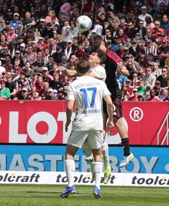 26 04 2026 Soccer Season 2025 2026 2 Soccer Bundesliga 31 Matchday 1 FC Nuremberg FCN Club 1 FC Magdeburg FCM Sportfoto Zink DaMa xdaxmax DFL regulations prohibit any use of photographs as image sequences and or quasi video only for editorial use Javier Fernandez 20, 1 FC Nuremberg FCN with header