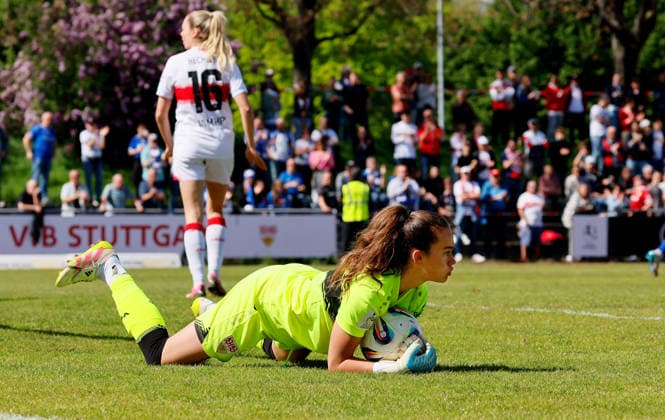 26 04 2026, Germany, Stuttgart, Soccer 2 Womens Bundesliga, Matchday 15, VfB Stuttgart vs SV Meppen 1912, Kiara Beck VfB