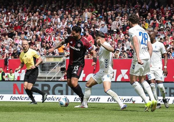 26 04 2026 Soccer Season 2025 2026 2 Soccer Bundesliga 31 Matchday 1 FC Nürnberg FCN Club 1 FC Magdeburg FCM Sportfoto Zink DaMa xdaxmax DFL regulations prohibit any use of photographs as image sequences and or quasi video only for editorial use Adriano Grimaldi 33, 1 FC Nürnberg FCN Falko Michel 21, 1 FC Magdeburg FCM Max Geschwill 28, 1 FC Magdeburg FCM