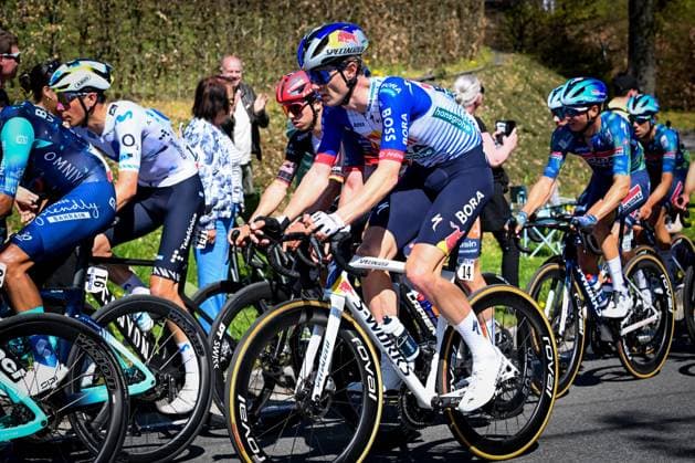 New Zealander Finn Fisher-Black of Red Bull-BORA-hansgrohe pictured in action during the men elite race of the Liege-Bastogne-Liege UCI World Tour one day cycling race, 259,5km from Liege, over Bastogne to Liege, Sunday 26 April 2026. MAARTENxSTRAETEMANS  x172075824x